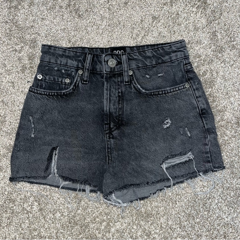 BDG Summer Cut Off Ripped Black Jean Shorts